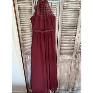 Bride side size 4 burgundy bridesmaid dress